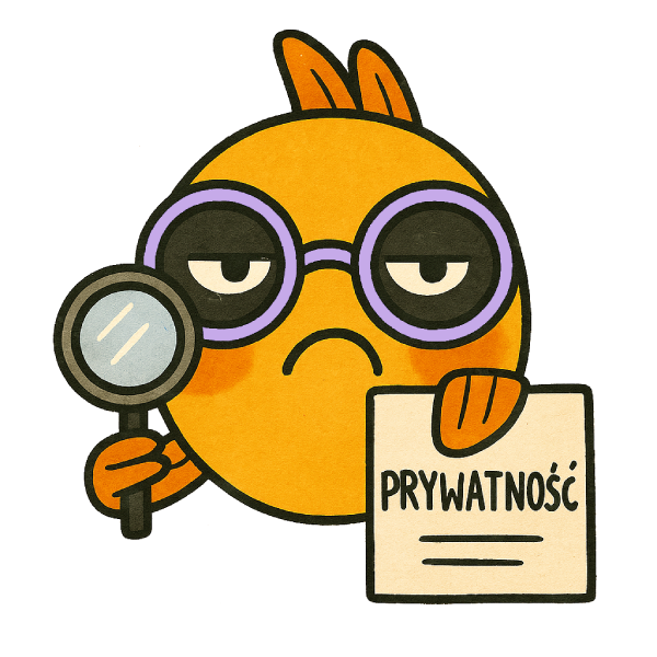 Rybka Vibepicki Z Kartka Z Napisem Prywatnosc