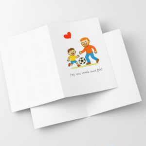 Laurka dla Taty Rysunek z napisem M&oacute;j tata strzela same gole