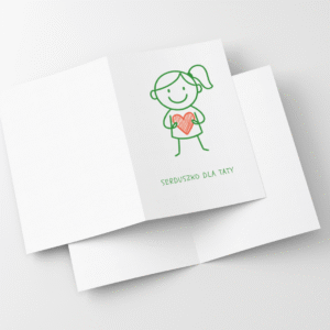 Laurka dla Taty dziewczynka z serduszkiem do pokolorowania podląd