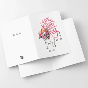 Kartka Z Psem Mopsem Na Urodziny Albo Imieniny Do Druku