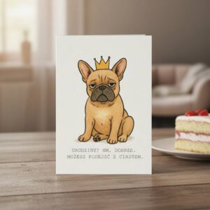 Kartka Urodzinowa Mops W Koronie