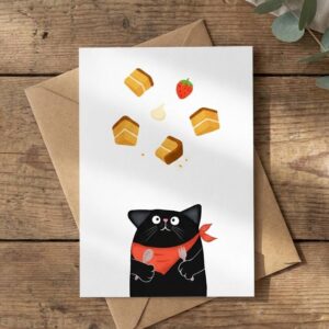 Kartka Z Czarnym Kotem W Chustce