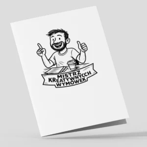 Kartka Do Druku Dla Chlopaka Mistrz Kreatywnych Wymowek Mockup