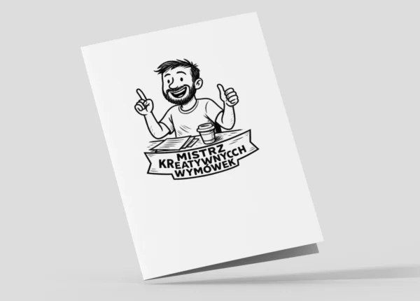 Kartka Do Druku Dla Chlopaka Mistrz Kreatywnych Wymowek Mockup