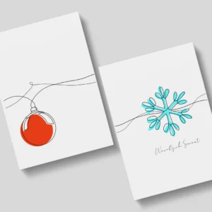 Kartka Na Boze Narodzenie Ze Sniezynka I Bombka