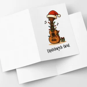 Kartka Swiateczna Na Boze Narodzenie Ukulele Obrazek Wyrozniajacy