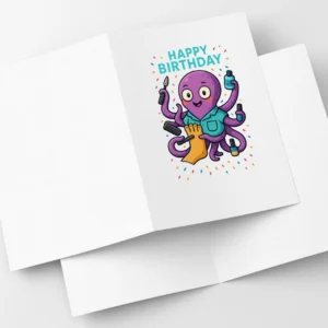 Kartka Urodzinowa Dla Pedicurzystki Osmiornica I Stopa Obrazek Wyrozniajacy (2)