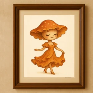 Plakat Vintage Panna Grzybowa Mockup Na Scianie