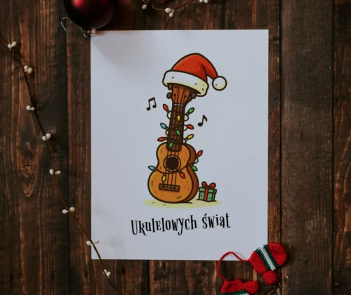 Kartka Z Ukulele Na Boze Narodzenie