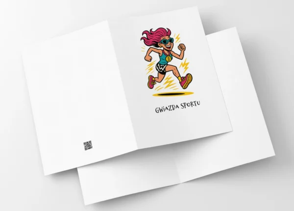 Kartka Na Urodziny Biegaczka Jogging Dziewczyna