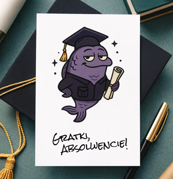 Kartka Absolwent Rybka Gratulacje