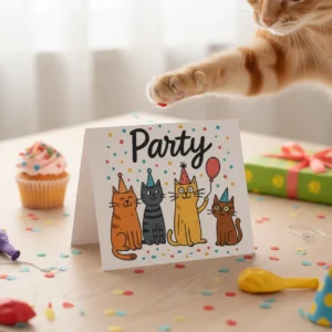 Kartka Urodzinowa Kocie Party Gang