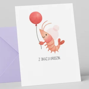 Kartka Urodzinowa Krewetka Balonik