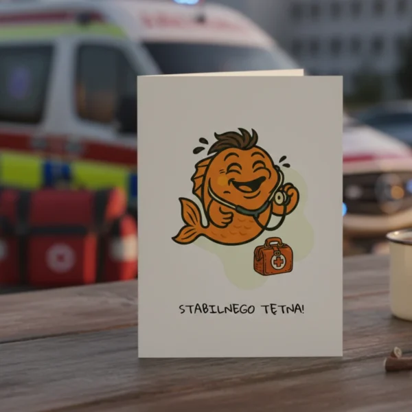 Mockup Kartka Rybka Lekarz Kardiolog Ratownik Medyczny