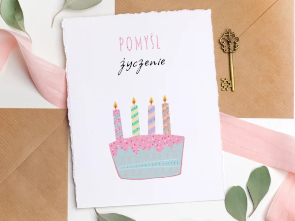 Kartka Urodzinowa Z Torem I Swieczkami Pomysl Zyczenie 2