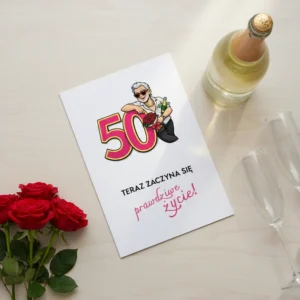 Kartka 50 Urodziny Mezczyna Silver Fox