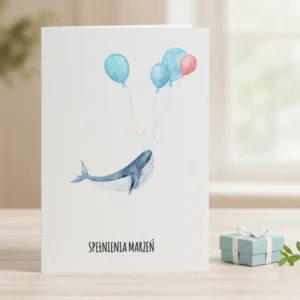Kartka Dla Dzieci Wieloryb Balony