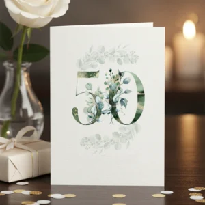 Kartka Na Piecdziesiatke Cytfra Kwiaty