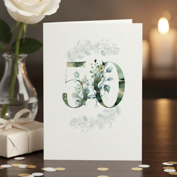 Kartka Na Piecdziesiatke Cytfra Kwiaty