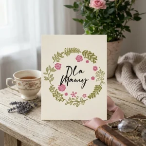Na Dzien Mamy Rozowe Kwiaty Kartka Pdf