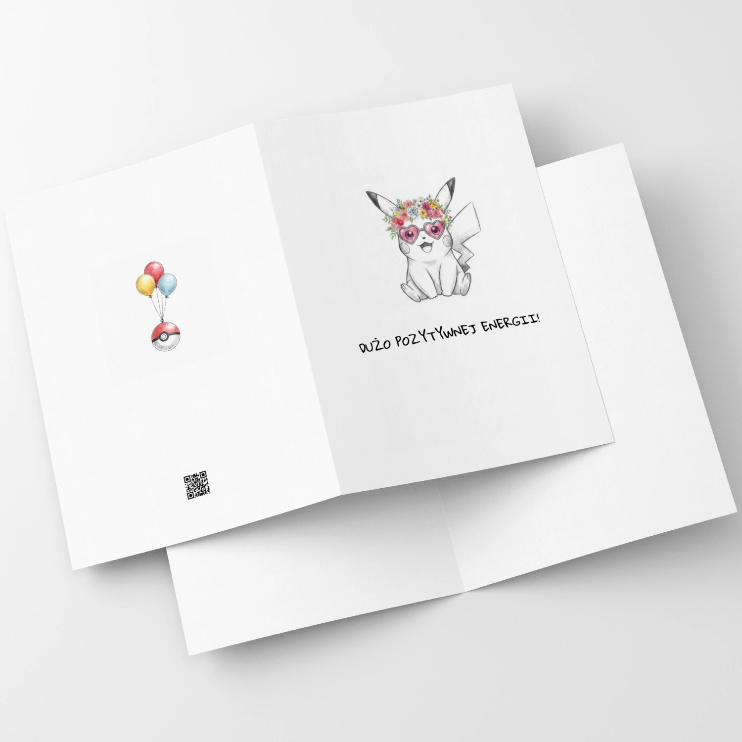 Kartka Urodzinowa Pikachu Przod Pokebal Tyl