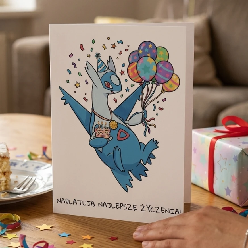 Urodzinowa Kartka Z Latiosem Pokemon Fun Art