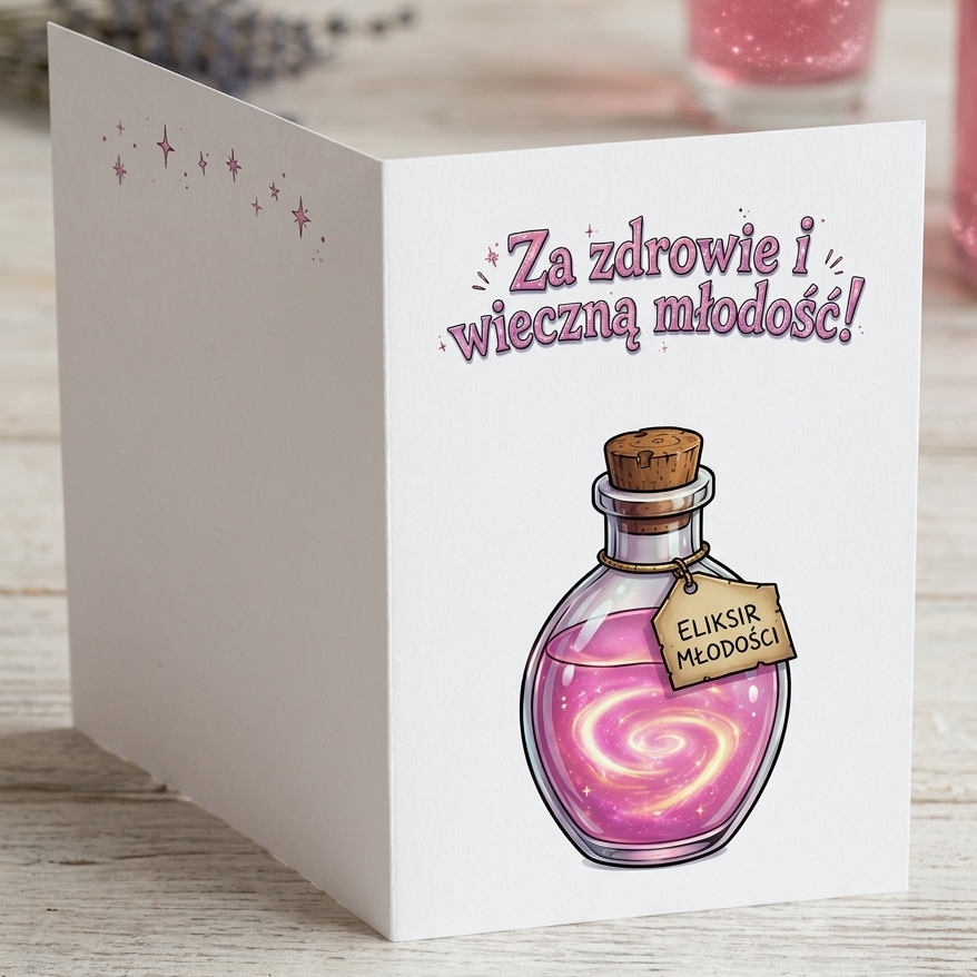 Eliksir Mlodosci Kartka Urodziny Mockup