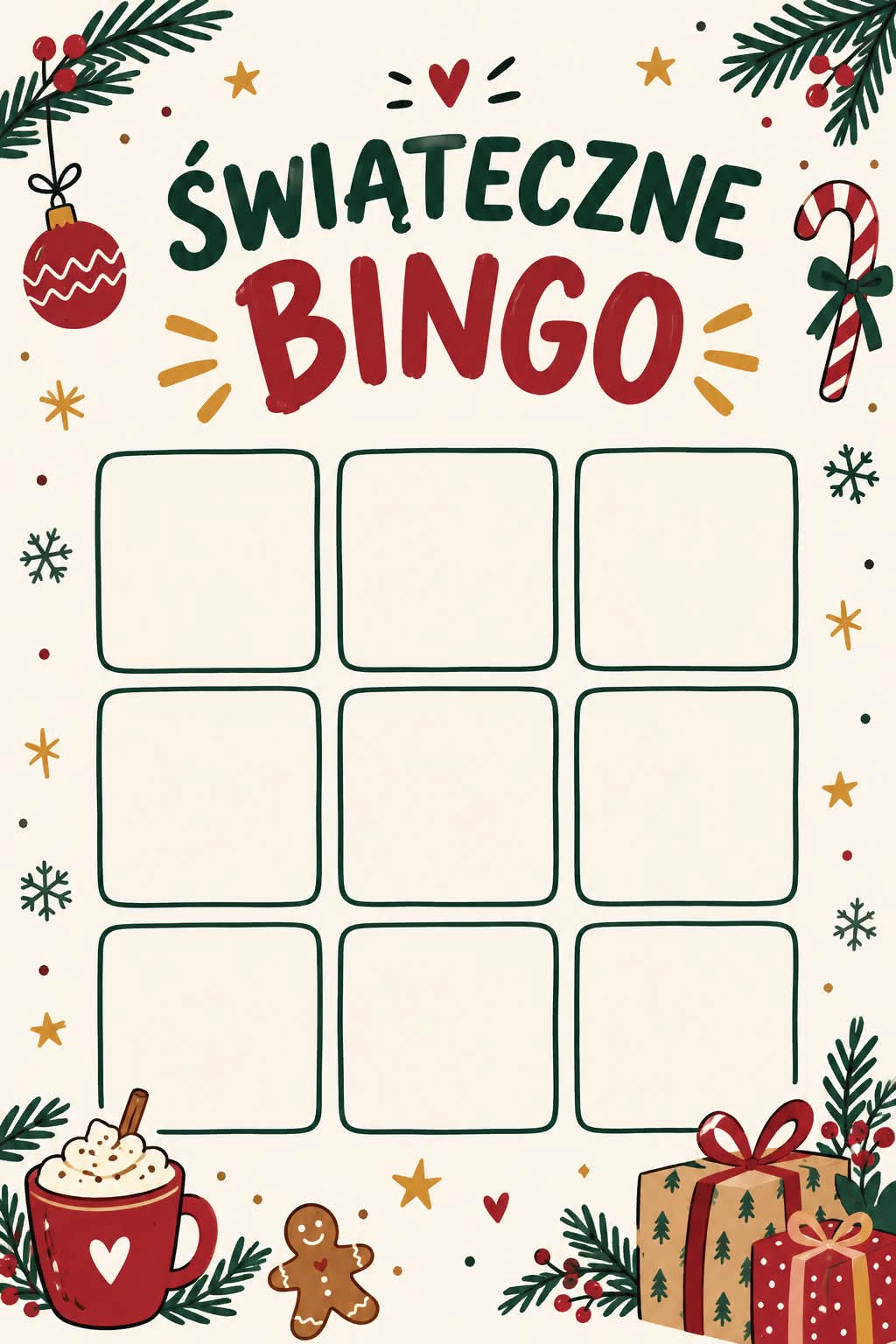 Swiateczne Bingo Szablon Wzor