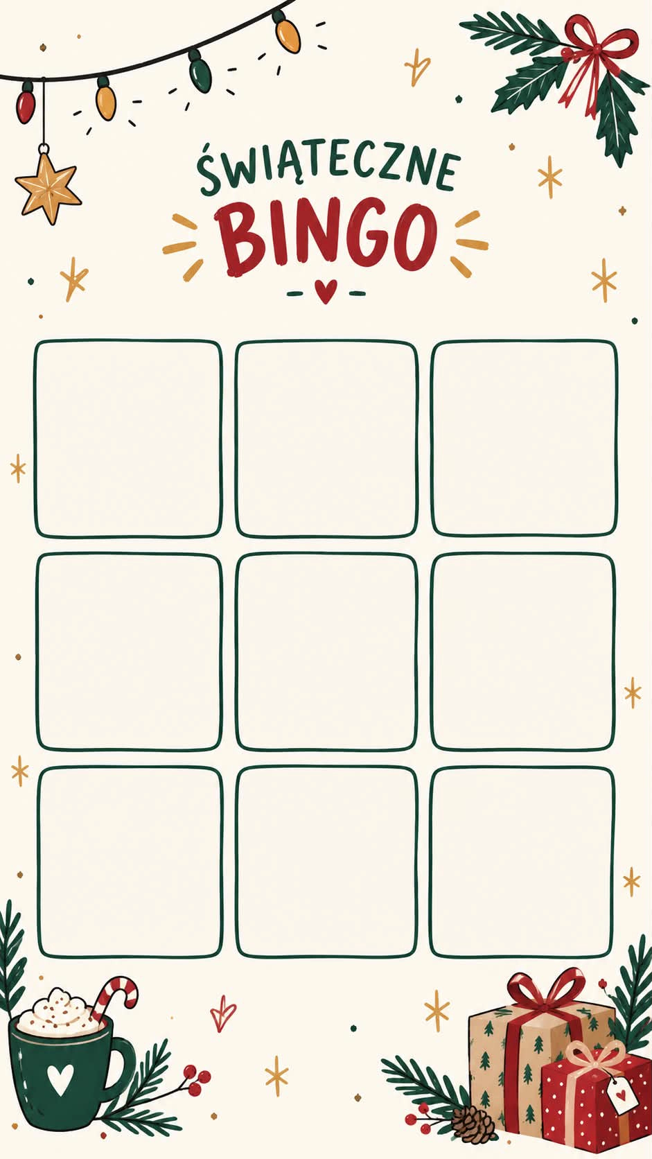 Swiateczne Bingo Wigilia Templatka